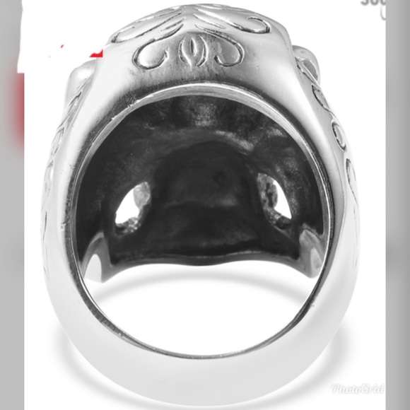 Evil King Men Ring Black Oxidized Stainless Steel - Picture 7 of 7